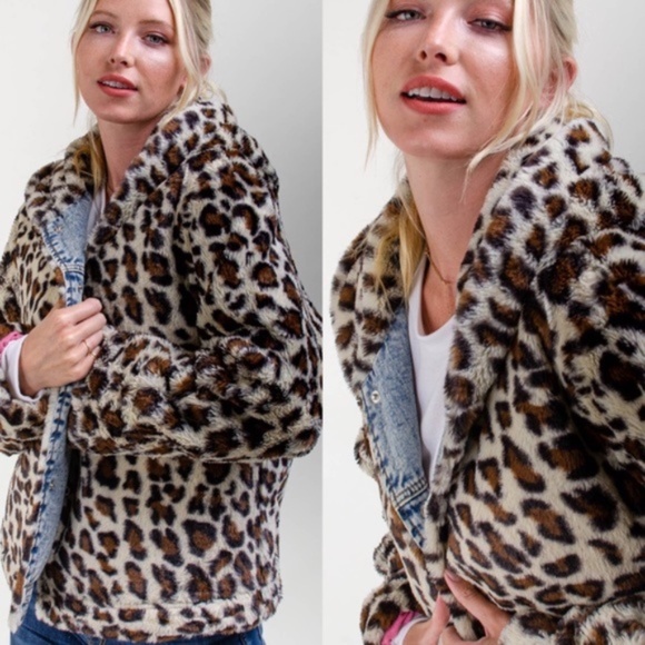Reversible leopard print denim jacket - Picture 3 of 10